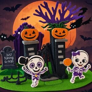 Glittered Graveyard of Lost Souls: Crextology Haunted Halloween Foam Decoration